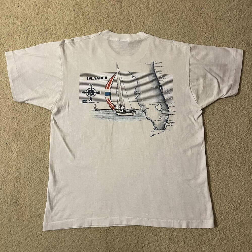 VTG 80s Jacksonville Travel Single Stitch White Graphic Tee